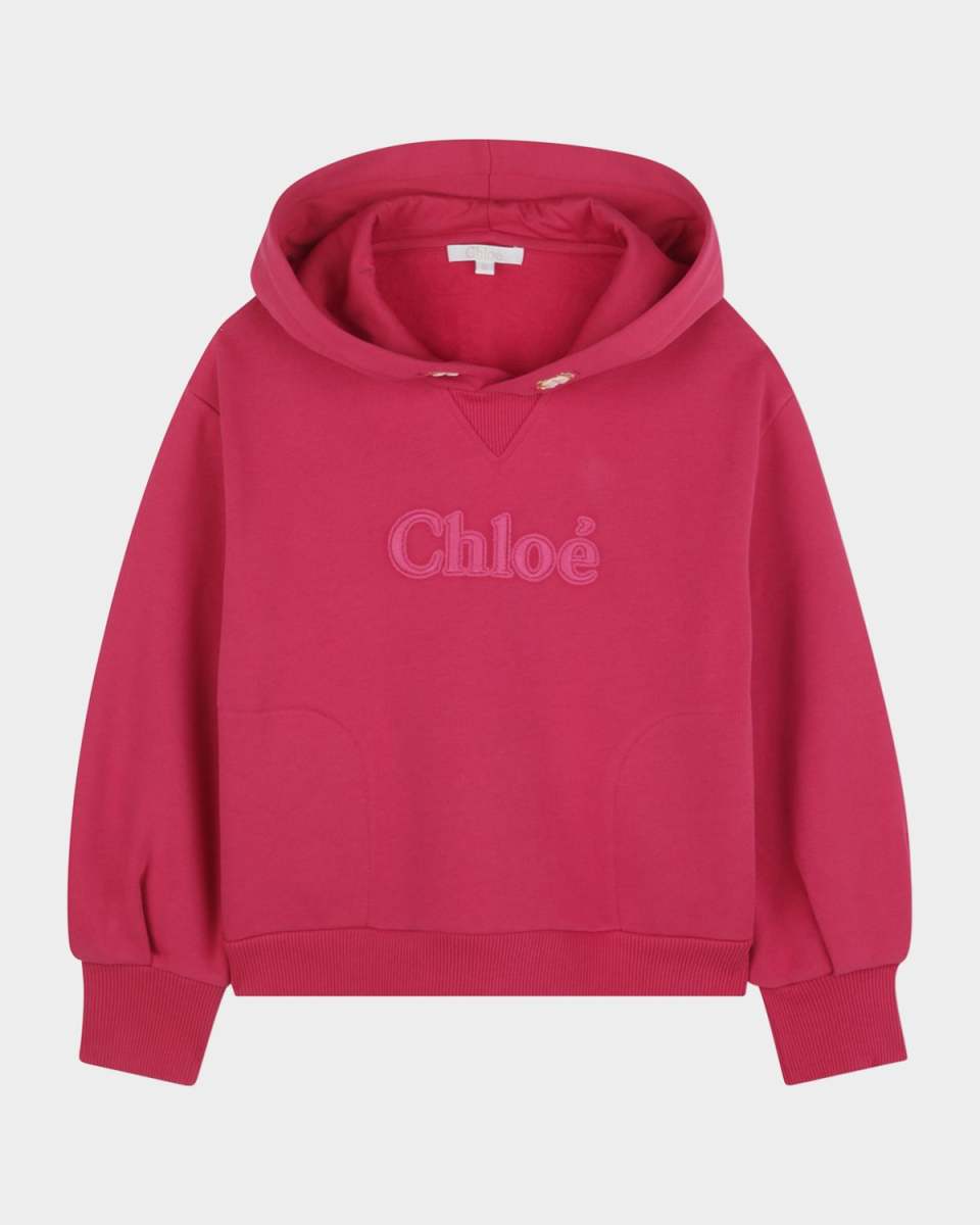 Girl's Hoodie W/ Embroidered Logo, Size 6-12